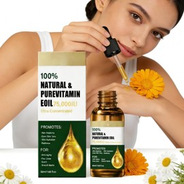 Aceite de Vitamina E para la Cara, Puro 75,000 UI, Ultra Concentrado,100% Natural& Purevitamin E, Adecuado para Masaje Corporal, Gua Sha, Cuidado de La Piel, Cuidado del Cabello y Cuidado de Las UñAs