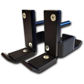 F&F STEEL Bar Bracket - J-Cup/J-Hook - Fits All 3" x 2" Tube Rigs or Racks with 5/8" Through Holes for Mounting Pegs – Weight Lifting Bar Bracket with Water Bottle or Towel Holder