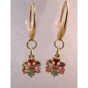 Artisan Handmade Gold Plated Cubic Zirconia Dangle Earrings on Gold