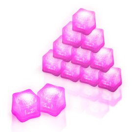 Windy City Novelties 12 pack LED Ice Cubes with Changing Lights (Pink)