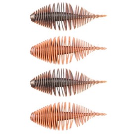 4Pcs Soft Swimbait Soft Plastic Fishing Lures Bass Lures Swim Baits Lures Spiral Lure for Bass Fishing Worms for Bass Trout Walleye, Grey, Orange