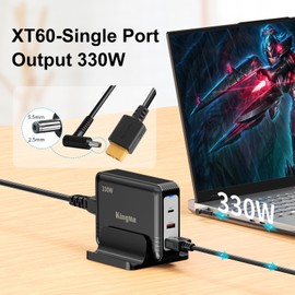 ASUS 330W GaN Gaming Laptop Charger with 55-25 mm Cable, PD 3.0 (20V/16.5A) 3-Port Fast Charging Adapter Compatible with FX50/FX53/ZX50/K550/N550/A550/N551/FX63 for ASUS TUF Gaming & ROG Strix Laptops