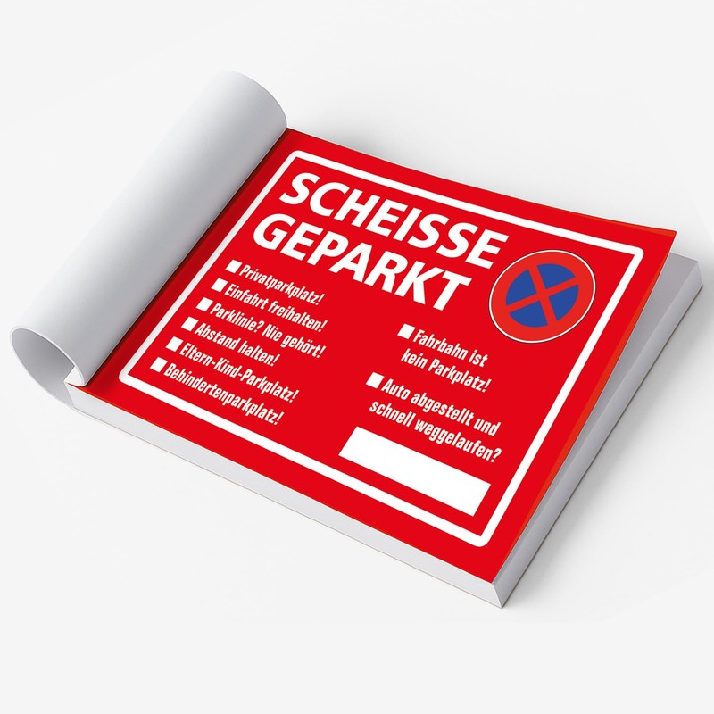 2 x Scheisse parked notepad, fun set with 2 pads