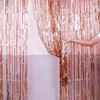 2pcs 3.2ft x 6.5ft Foil Curtain Decorations,Rose Gold Tinsel Foil