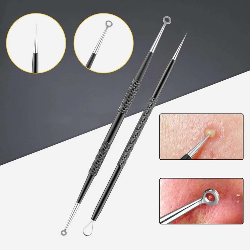 10pcs Pimples Needles Carbon Steel Portable Blackheads Removal Multifunctional Face