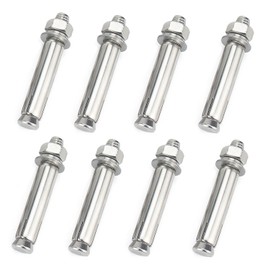 Junter 8pcs M6 x 60mm Hex Expansion Bolts 304 Stainless Steel External Hex Nut Expansion Screw Bolts Sleeve Anchor,Pool Safety Cover Expansion Bolts,for Concrete