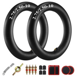 Universal 2.50/2.75-10 Dirt Bike Replacement Inner Tubes with Bend Valve TR87 Schrader Tire Repair Tools Heavy Duty Compatible with Electric Scooters CRF50 XR50 MX650 MX500 DRZ70 JR50, 2Pcs