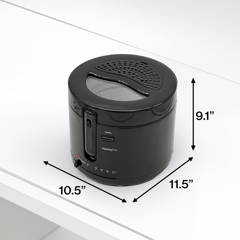 PantryPro 2.5 Liter Electric Deep Fryer with Cool Touch Sides