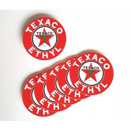 Set of 6 Texaco Ethyl 3" Vinyl Decals (DC178C)