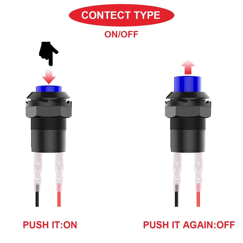 12mm Mini On/Off Switch with Latch 250V 1.5A 125V 3A