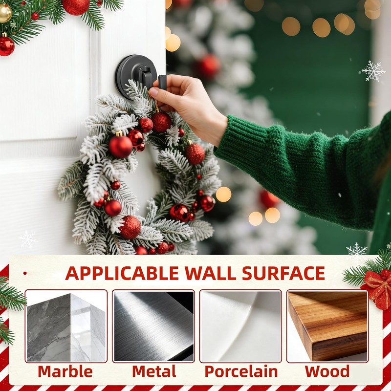 4 Pcs Suction Cup Hooks - Heavy Duty No-Drill Removable
