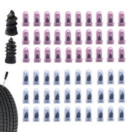Qurbuns 60 PCS Tire Repair Rubber Nails, Rubber Vacuum Tire Repair Kits, Spiral Tire Screw Plugs, Universal Self-Service Tool for Car Motorcycle Truck Tire Puncture Repair (Black)