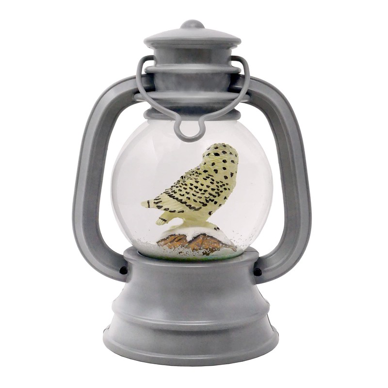 The San Francisco Music Box Company Grey Lantern Snowy Owl