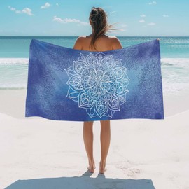 Joyinmory Beach Towel Flower Bath Pool Towels Floral Pattern Soft Absorbent Beach Towels Large Quick Dry Lightweight Camping Travel Yoga Gym Swim Towels for Adult Kids 35x70 Inch