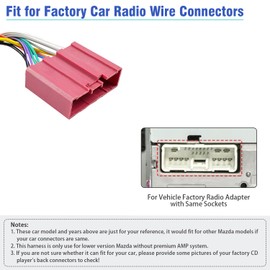 Jayubien - Arnés de cableado estéreo de 24 pines para conector de radio Mazda, compatible con Mazda 2 3 5 6 CX-5 CX-7 CX-9 MPV Tribute Protege Miata - Arnés adaptador de cable de radio de coche