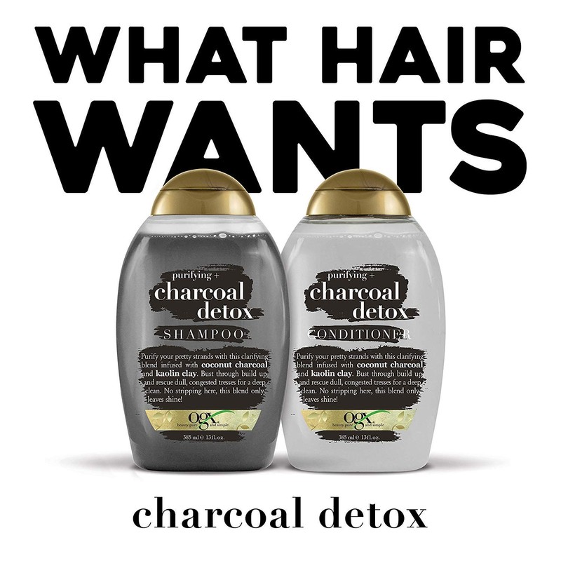 OGX Purifying + Charcoal Detox Shampoo for Buildup Removal and