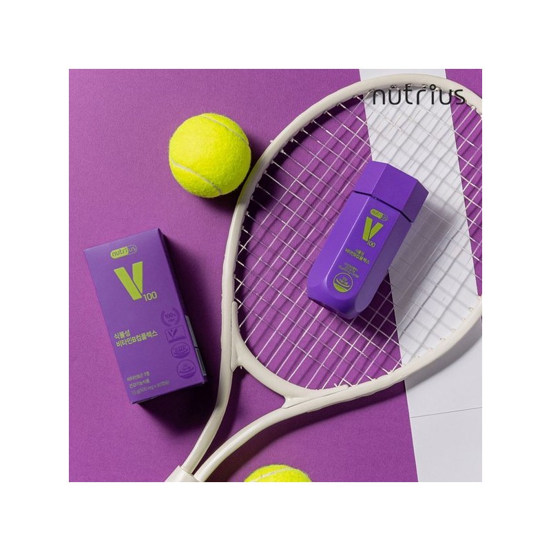 (뉴트리어스)국내최초 100% 식물성 비타민B컴플렉스 30캡슐 (Nutrius) Korea's First 100% Plant-Based