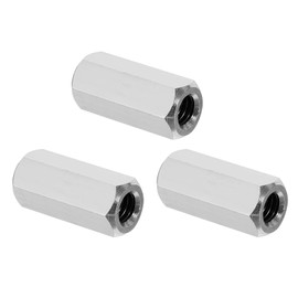 PATIKIL 5/16"-18 UNC 304 Stainless Steel Hex Coupling Nuts, 3Pcs 1.38" Length Fully Threaded Rod Coarse Coupling Nut Studding Connector Fasteners, Silver Tone