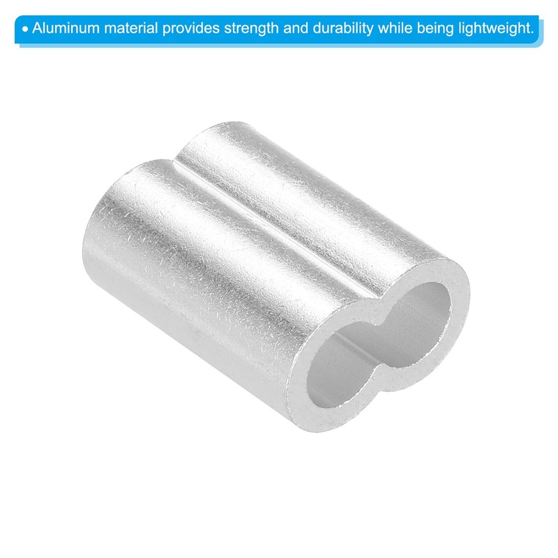 sourcing map 5/16" 8mm Aluminum Crimping Loop Sleeve Double Ferrule