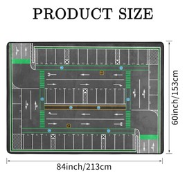 Kids Rug, City Road Traffic System Playmat Rugs - 5x7 Ft Kids Carpet with Rubber Backing,Street Play Mat Great for Playing with Cars for Bedroom Playroom - Non-Slip Have Fun Safe Nursery Rug