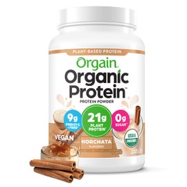 Orgain Organic Vegan Protein Powder, Horchata - 21g of Plant Based Protein, Low Net Carbs, Gluten Free, Lactose Free, No Sugar Added, Soy Free, Kosher, Non-GMO, 2.03 Lb