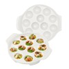 Vkinman 2pcs Ceramic Escargot Dish with 12 holes 9.2 Inch