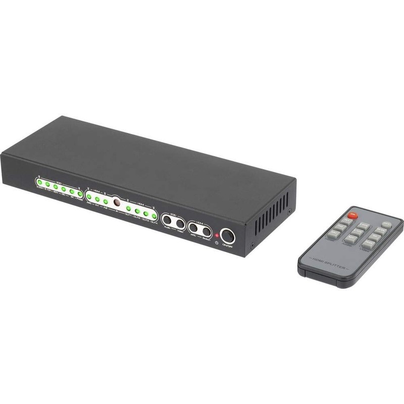 SpeaKa Professional 4 Port HDMI-Splitter with Audio-Ports, with remote control