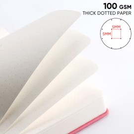 BLUMOST Bullet Dotted Journal Notebook - A5 Dot Grid Notebook with 280 Pages,100gsm Thick Dotted Paper,Leather Hardcover Dotted Journal for Women Men,5.75'' × 8.38''-Purple