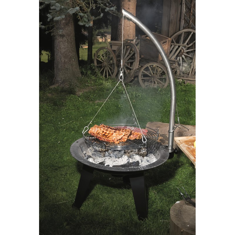 20-Inch Large Cooking Grill Basket with Chain for Outdoor Campfire