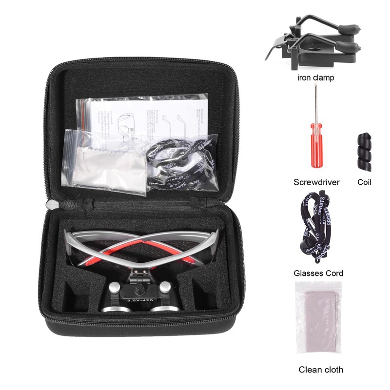 Kurtvenid 3.5x Magnifier 3.5X Binocular Magnifier Dual Use Adjustable Interpupillary