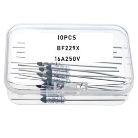 Jiefafa BF229X, BF229X Fuse, BF229, BF229 Fuse, Thermal Fuse BF229X, BF229X, 229 Degree 16A 250V Cutoff TF Pellet Axial Lead Temperature Links (10 Pcs)