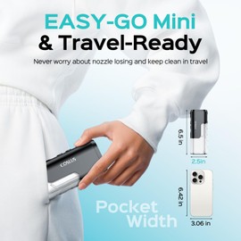 COSLUS T40 Mini Water Flosser for Travel: Portable Compact Design, Cordless Oral Irrigator with 4 Modes, Removable Tank, IPX7 Waterproof for Braces, Orthodontic, Sensitive Teeth On-the-Go Use, Black