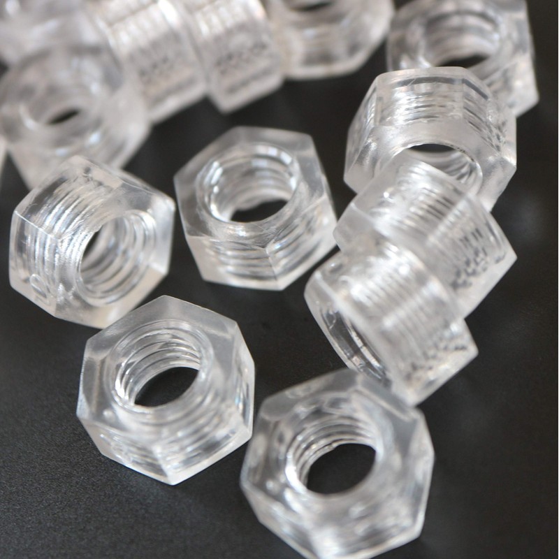 25 x Crosshead Countersunk Screw Nuts and Bolts, Transparent Clear