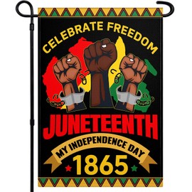Juneteenth Garden Flag for Outside 12x18 Black History Month Garden Flag June 19th 1865 Freedom African Afro American Festival Flag for Outdoor Indoor House Lawn Yard Sign Decor