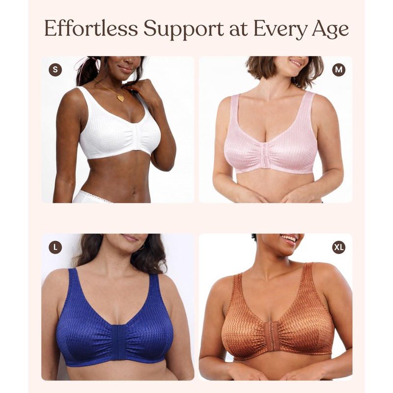 Carole Martin Full-Freedom Comfort Front Closure Bra for Women, Wireless