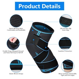 HOTUT Adjustable Knee Compression Sleeve,Knee Support Brace for Men and Women,Knee Sleeves for Sports Knee Support for Running,Squats,Sports