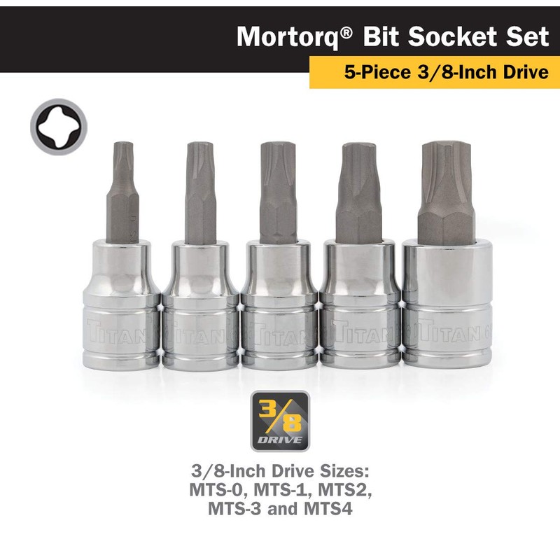Titan 68965 5-Piece 3/8-Inch Drive Mortorq Bit Socket