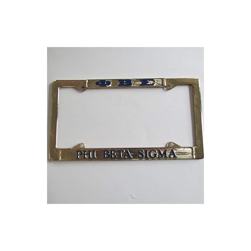 Phi Beta Sigma Fraternity Brass Plated Metal License Plate Frame