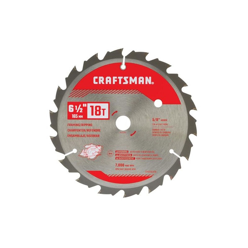 CRAFTSMAN Circular Saw Blade 6-1/2 Inch 18T, Framing and Ripping