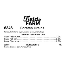 KENT Field and Farm Scratch Grains - Complete Feed for Poultry, Wild Birds and Native Game Birds - 25 Pound Bag