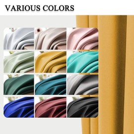 Blackout Yellow Curtains 63 Inches Long for Girls Room Bedroom Window Treatment Thermal Insulated Room Darkening Grommet Summer Kids Mustard Yellow Curtains Drapes for Living Room 1 Pair 52W x 63L