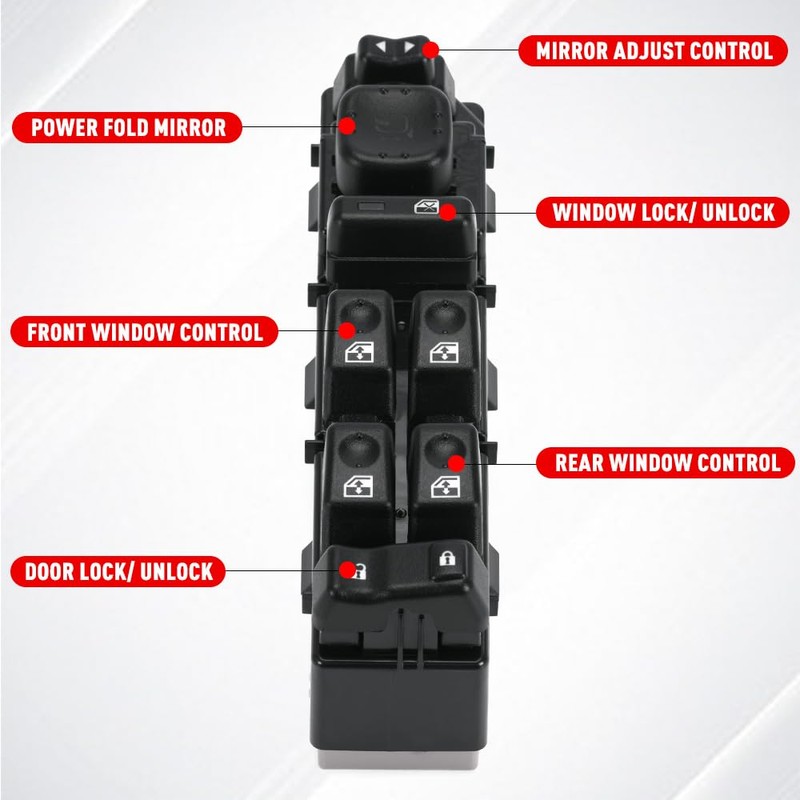 15883319 Window Master Switch Front Left Driver Side with Mirror
