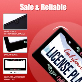 Best mom License Plate Frame Love mom License Plate Frames Stainless Steel Accessories Cars Decor with 2 Holes and Screws Fits Standard US CA Vehicles Size 12.2 x 6 Inches