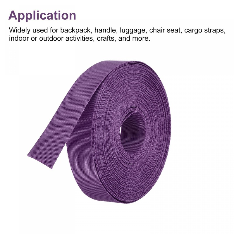 sourcing map Flat Nylon Webbing Strap 1 Inch 15 Yards