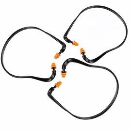 Banded Earplugs for Shooting 29dB NRR - Noise Cancelling Reusable Silicone Ear Plugs for Sleeping, Concerts, Work & Sports - Lightweight 3-Pack (Orange，Durable and Sturdy)