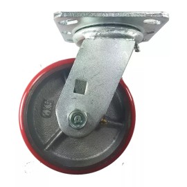 Hy-Weld 5" x 2"  Polyurethane on Cast Iron (Red) - Swivel