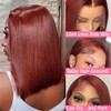 Hoscod Reddish Brown Bob Wig 13x4 HD Transparent Lace Front