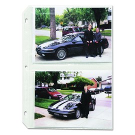 C-Line Clear Photo Pages for Four 5 x 7 Photos, 3-Hole Punched, 11-1/4" x 8-1/8" Sheets, Box of 50 (52572)