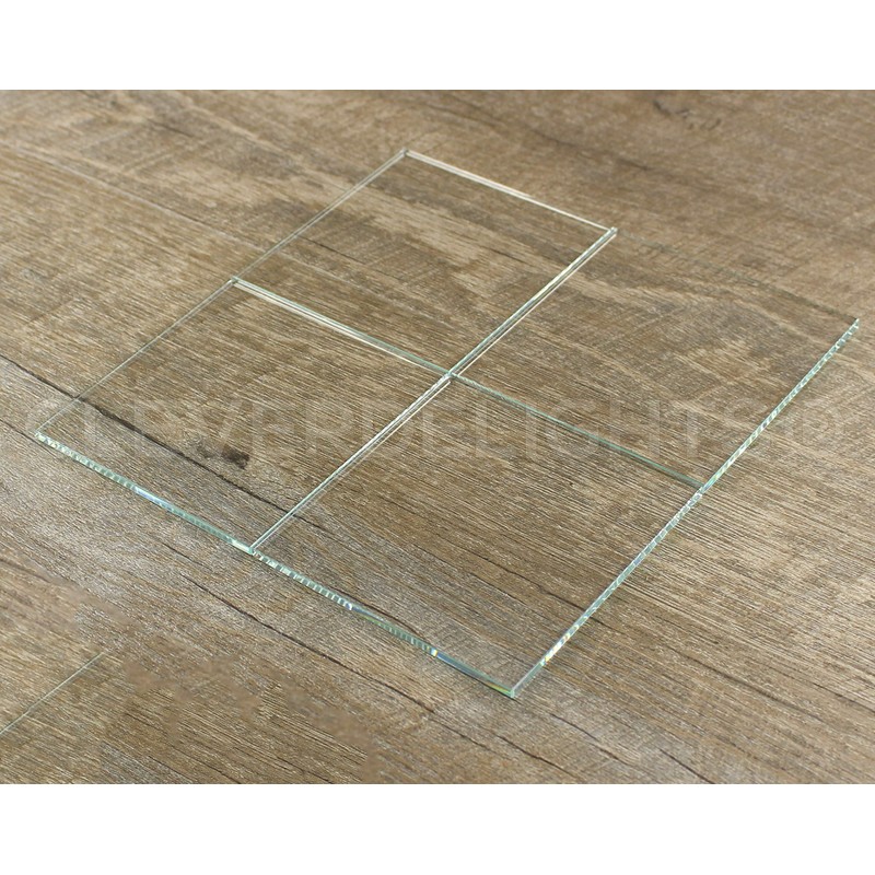 CleverDelights 4" Square Glass Tiles - 5 Pack