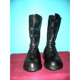 VIETNAM ERA(71)  5 BUCKLE RUBBER BOOTS (OVERSHOES) SZ. 9  UNISSUED DATED 71